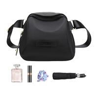 Bolso bandolera, bolso de hombro individual, bolsillo ligero en el pecho de gran capacidad para mujer | Bolsillo en el pecho con gran capacidad y cremallera para viajes y compras, Color negro., ver