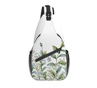 Bolso Bandolera Botánico Acuarela Hoja Hierba Senderismo Mochila Crossbody Hombro Mochila Viaje Cofre Paquete para Hombres Mujeres