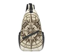 Bolso Bandolera Brújula Vintage Navegación náutica Senderismo Mochila de Hombro Crossbody Mochila de Viaje Paquete de Pecho para Hombres y Mujeres