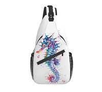 Bolso Bandolera Caballito de mar Acuarela Acuarela Senderismo Mochila Bandolera Hombro Mochila Viaje Pecho Paquete para Hombres Mujeres