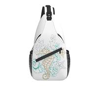 Bolso Bandolera Caballito de mar Coral Estrella de mar Verano Senderismo Mochila Crossbody Hombro Mochila Viaje Paquete de Pecho para Hombres Mujeres