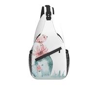 Bolso Bandolera Cactus Pink Bird Cacti Senderismo Mochila Crossbody Hombro Mochila Travel Chest Pack para Hombres Mujeres