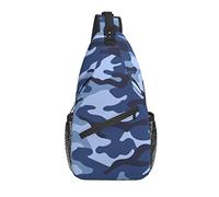 Bolso Bandolera Camuflaje Azul Marino Camuflaje Senderismo Mochila Bandolera Hombro Mochila Viaje Pecho Paquete para Hombres Mujeres