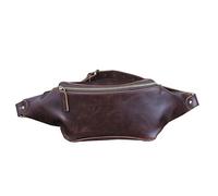 Bolso bandolera casual para hombre, riñonera de piel, gran capacidad, vintage, para teléfono y caja registradora, riñonera retro, Caf, Talla única