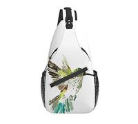 Bolso Bandolera Colibrí Acuarela Primavera Senderismo Mochila Crossbody Hombro Mochila Viaje Cofre Pack para Hombres Mujeres