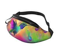 Bolso bandolera colorido estampado colibrí moda pájaro unisex bolso de banana colorido pájaro cintura ajustable para los amantes del fitness - Bolso manos libres para correr Essentials 14 x 35 cm, A21