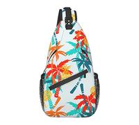 Bolso Bandolera Colorido Playa Palmera Verano Senderismo Mochila Crossbody Hombro Mochila Viaje Cofre Paquete para Hombres Mujeres