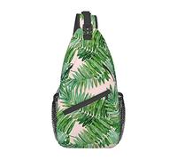 Bolso Bandolera con Bandera de arcoíris y Hojas de Palmera, Bolso Cruzado con Honda en el Pecho para Hombres y Mujeres, Utilizado para el Ocio y los Viajes
