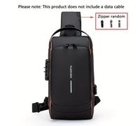 Bolso bandolera con candado de combinación antirrobo, mochila con correa de ajustable y resistente al para desplazamientos diarios, salidas y senderismo , con cremallera aleatoria