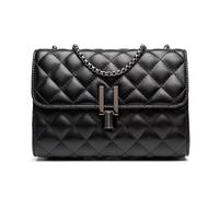 Bolso bandolera con correa de cadena para mujer, bolso cruzado de moda, bolso de hombro acolchado, bolso estético, bolso de compras o citas, Black