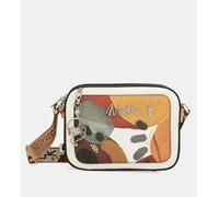 Bolso bandolera con cremallera Anekke Alma blanco con estampado