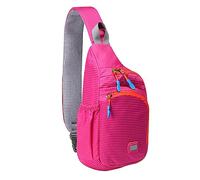 Bolso bandolera con cremallera para hombre y mujer, bolso bandolera, ciclismo, gimnasio, montañismo, viajes, mochila pequeña, perchero, pared, Rosa intenso., Talla única para todos