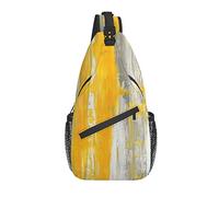 Bolso Bandolera con diseño de Arte Moderno, Color Naranja y Gris, para Senderismo, Bandolera, para Hombro, de Viaje, para Hombres y Mujeres