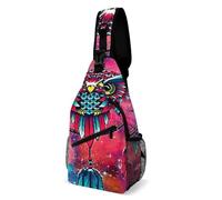 Bolso bandolera con diseño de búho atrapasueños de colores para hombre y mujer, mochila de hombro, bolso de pecho, mochila cruzada, bandolera de pecho.