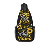 Bolso bandolera con diseño de corazón de girasol y frase "Bendita sea que me llamen mamá", bandolera ajustable, mochila deportiva para gimnasio, bolso de hombro, mochila informal diagonal para viajes