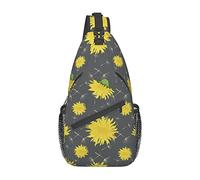 Bolso Bandolera con diseño de Flor de Diente de león de Dibujos Animados, Mochila de Senderismo, Mochila de Hombro Tipo Bandolera, Mochila de Viaje para Hombres y Mujeres