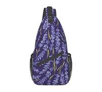 Bolso Bandolera con diseño de Flores de Lavanda para Senderismo, Mochila de Hombro Tipo Bandolera, Mochila de Viaje para Hombres y Mujeres