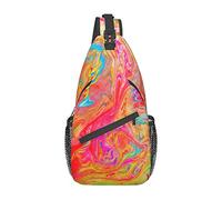 Bolso Bandolera con diseño de Pintura al óleo de mármol Colorido, Bandolera Informal, Mochila de Viaje, Paquete de Pecho para Hombres y Mujeres