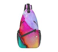 Bolso Bandolera con diseño de Pintura al óleo de mármol Colorido, Bandolera Informal, Mochila de Viaje, Paquete de Pecho para Hombres y Mujeres