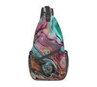 Bolso Bandolera con diseño de Pintura al óleo de mármol Colorido, Bandolera Informal, Mochila de Viaje, Paquete de Pecho para Hombres y Mujeres