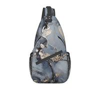 Bolso Bandolera con diseño de Pintura Dorada de mármol Colorido, Bandolera Informal, Mochila de Viaje, Paquete de Pecho para Hombres y Mujeres
