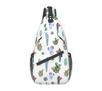 Bolso bandolera con diseño de plantas de cactus, mochila de hombro, bonito bolso bandolera, mochila informal para exteriores