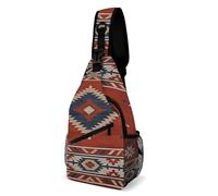 Bolso bandolera con diseño geométrico nativo americano del suroeste para hombres y mujeres, mochila de hombro, bolso de pecho, mochila cruzada, bandolera de pecho.