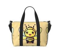Bolso bandolera con estampado de abeja amarilla, adecuada para viajes de negocios, fitness y viajes.