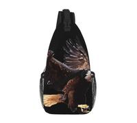 Bolso bandolera con estampado de águila resistente al agua | Mochila ligera con múltiples bolsillos con correa ajustable extraíble para viajes al aire libre, senderismo, ciclismo