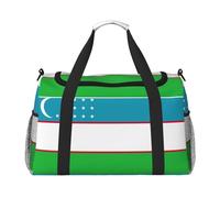 Bolso bandolera con estampado de la bandera de la República de Uzbekistán para mujeres y hombres, bolsa cruzada de fin de semana para yoga, viajes, imprescindible, Negro -, Talla única