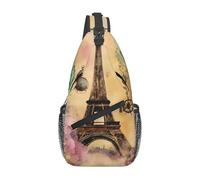 Bolso bandolera con estampado de la Torre Eiffel de París, mochila de hombro, bolsa de pecho, para viajes al aire libre, casual