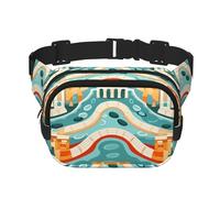 Bolso bandolera con estampado de moda, riñonera de senderismo, bolso cuadrado de doble capa para viajes y fitness, color negro, talla única