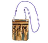 Bolso bandolera con estampado de mujer en el antiguo Egipto para hombres y mujeres, mini monederos casuales para teléfono, bolsa antirrobo, para senderismo, viajes, Púrpura, Talla única