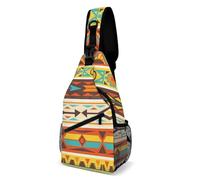 Bolso bandolera con estampado geométrico nativo americano para hombre y mujer, bandolera de pecho, 38 x 20 cm.
