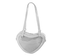 Bolso bandolera con forma de corazón para mujer, estilo casual, para compras, citas, viajes, estilo japonés, bandolera para mujer, Gray, One Size