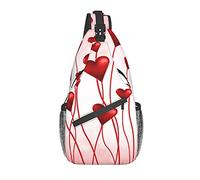 Bolso bandolera con globo en forma de corazón para el día de San Valentín, bandolera, mochila para senderismo al aire libre de fin de semana, adecuada para hombres y mujeres