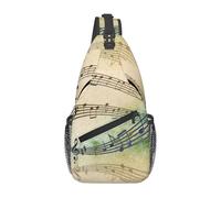 Bolso bandolera con notas musicales, mochila bonita, mochila informal para el pecho