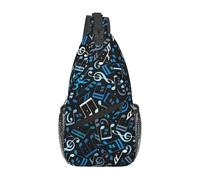 Bolso bandolera con notas musicales, mochila bonita, mochila informal para el pecho