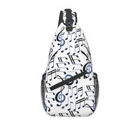 Bolso bandolera con notas musicales, mochila bonita, mochila informal para el pecho