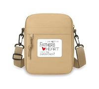 Bolso bandolera con texto en inglés "I Can Melt My Father's Heart Best Papa Love" para teléfono celular, bolso de mano, mini bolso de hombro