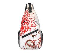 Bolso Bandolera corazón Rojo árbol de la Vida Bicicleta San Valentín Senderismo Mochila Bandolera Hombro Mochila de Viaje Paquete de Pecho para Hombres y Mujeres