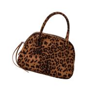Bolso bandolera de ante para mujeres y niñas, estilo coreano, elegante bolso de hombro con correa ajustable, estilo coreano, bolso de bolos, diseño único, bolso cruzado para mujer, Leopardo marrón