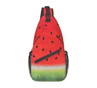Bolso Bandolera De Banderas A Cuadros De Sandía Roja Bolso Bandolera De Pecho para Hombre, Ligero, para Senderismo Y Viajes