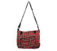 Bolso Bandolera de Banned Tartan Messenger Punk Gótico - Rojo