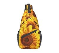 Bolso Bandolera de Campo Deportivo de béisbol de Girasol Amarillo, Mochila de Hombro, Paquete de Pecho, Mochila Cruzada Informal para Hombres y Mujeres, Viajes de Senderismo