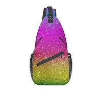 Bolso Bandolera de Color Pastel con Purpurina arcoíris, Bandolera Casual, Mochila de Senderismo, Mochila de Hombro, Mochila de Viaje para Hombres y Mujeres