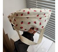 Bolso bandolera de con estampado de fresas a - un bolso de cintura y pecho versátil para mujer, con correas de ajustables y cierre de cremallera, adecuado para