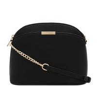 Bolso bandolera de cúpula pequeña sólida con correa de cadena, Negro, Talla única
