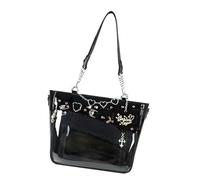 Bolso bandolera de gran capacidad con cadena de corazón Estilos de anime japonés Bolsos de hombro para mujeres y entusiastas de Amante de alternativa