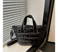 Bolso Bandolera de Gran Capacidad para Otoño e Invierno, Estilo Europeo y Americano, Acolchado con de Plumas, Bolso de Minimalista con Perlas, Bolso Tote Minimalista para a Día